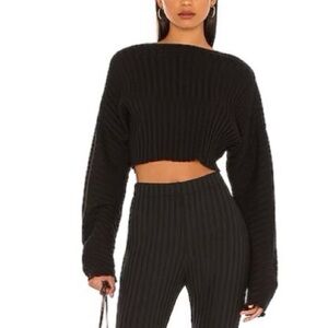 Simon Miller Zippie Ribbed Crop Knit Top